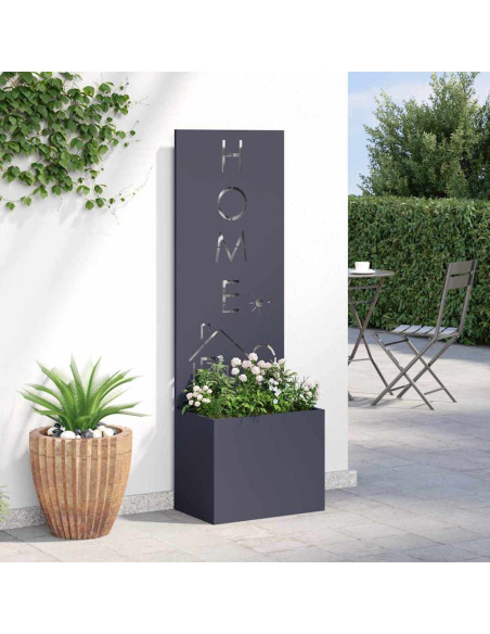 Vaso da Giardino con Pannello Decorativo Antracite 50 x 140 cm