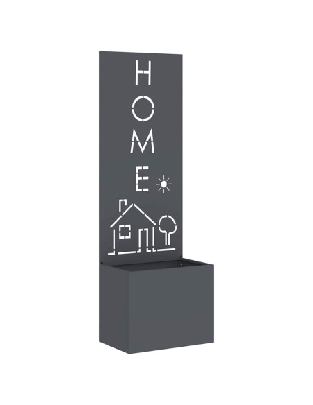 Vaso da Giardino con Pannello Decorativo Antracite 50 x 140 cm