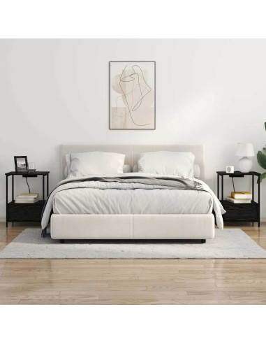 Armadio da Notte Rovere Nero 42 x 41 x 56 cm Legno multistrato