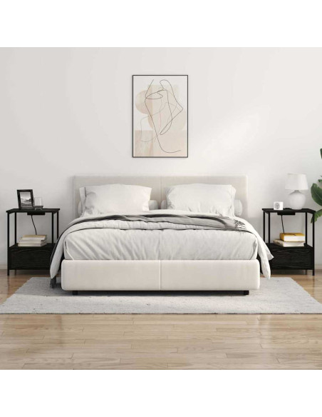 Armadio da Notte Rovere Nero 42 x 41 x 56 cm Legno multistrato