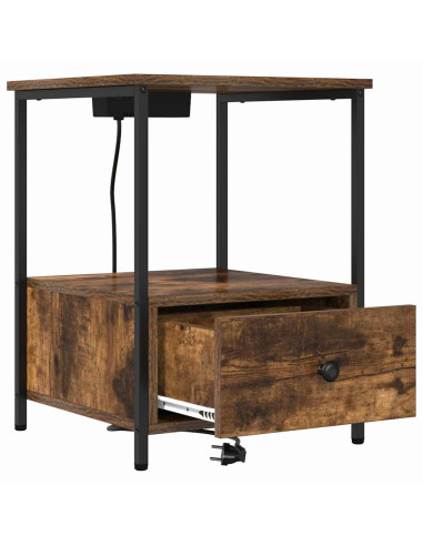 Armadio da Notte con cassetto 2 pcs Rovere fumé 42 x 41 x 56 cm