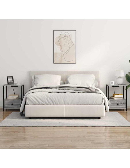 Comò con stazione di ricarica con cassetto 2 pcs Grigio sonoma