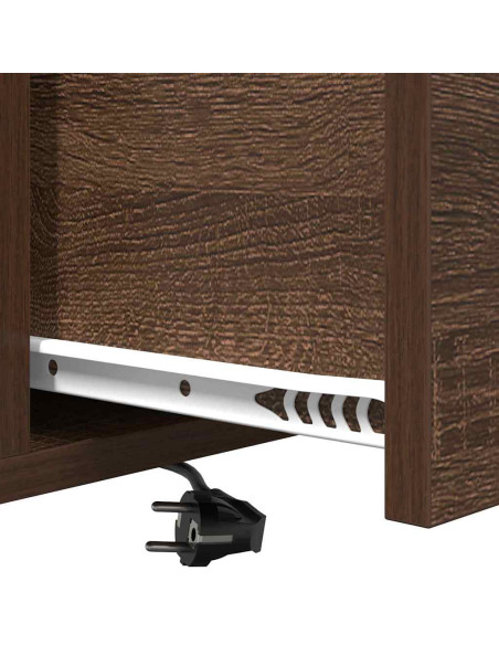 Comò con stazione di ricarica Rovere marrone Legno multistrato