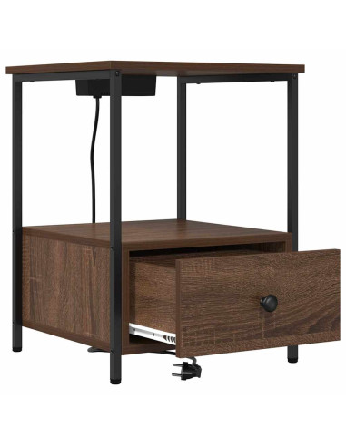 Armadio da Notte con cassetto Rovere Marrone 42 x 41 x 56 cm