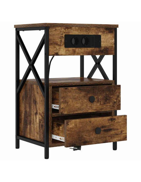Armadio da Notte Rovere fumo 40 x 31 x 60 cm Legno multistrato