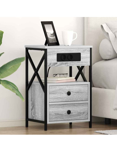 Armadio da Notte con cassetto Grigio Sonoma 40 x 31 x 60 cm