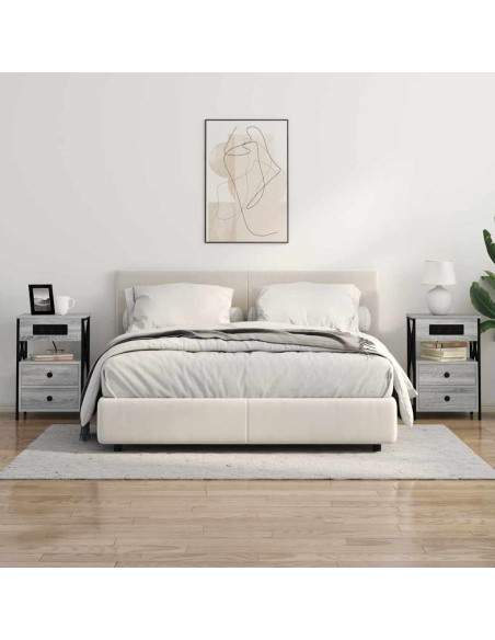 Armadio da Notte con cassetto Grigio sonoma 40 x 31 x 60 cm