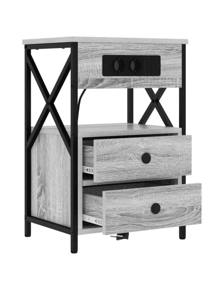 Armadio da Notte con cassetto Grigio sonoma 40 x 31 x 60 cm