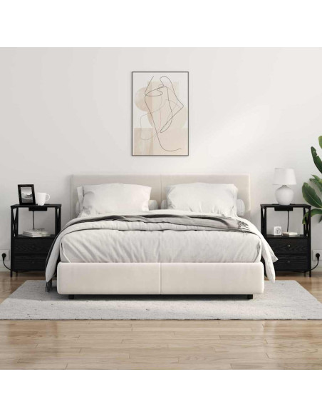 Armadio da Notte Rovere Nero 40 x 31 x 60 cm Legno multistrato