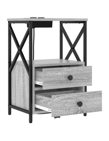 Armadio da Notte con cassetto Grigio Sonoma 40 x 31 x 60 cm