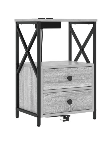 Armadio da Notte 2 pcs Grigio Sonoma 40 x 31 x 60 cm