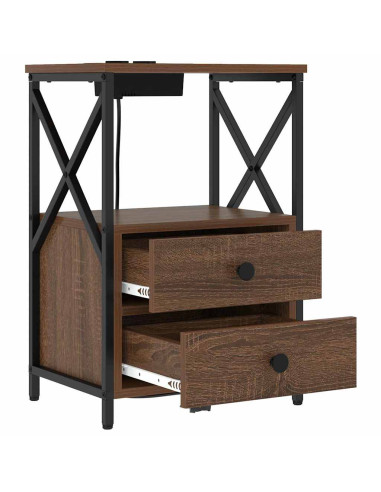 Armadio da Notte con cassetto Rovere Marrone 40 x 31 x 60 cm