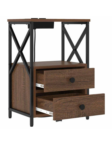 Armadio da Notte con cassetto Rovere Marrone 40 x 31 x 60 cm