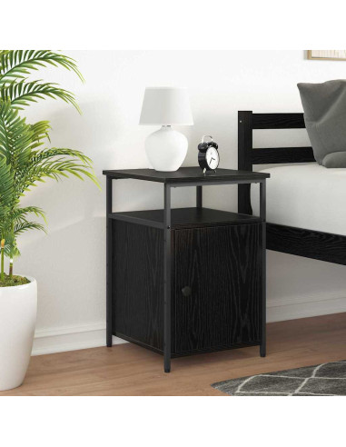 Armadio da Notte Rovere nero Legno multistrato