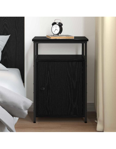 Armadio da Notte Rovere nero Legno multistrato