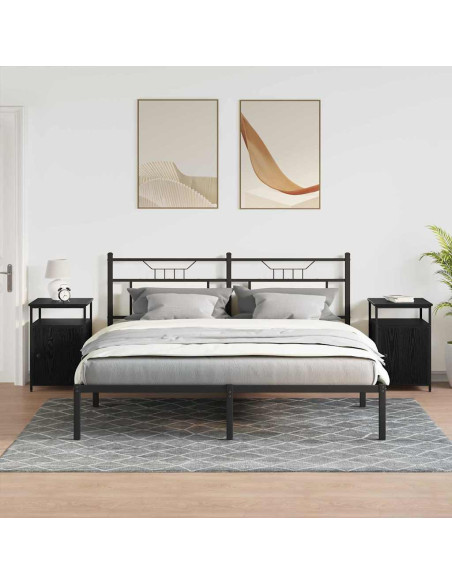 Armadio da Notte Rovere nero Legno multistrato