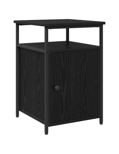 Armadio da Notte Rovere nero Legno multistrato