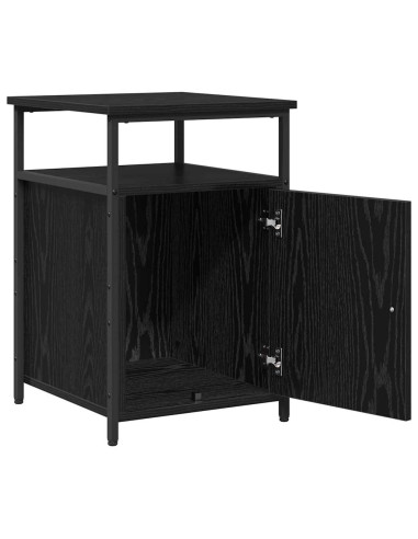 Armadio da Notte Rovere nero Legno multistrato