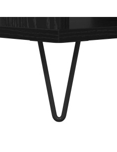 Tavolino da salotto Rovere nero 60 x 50 x 40 cm 2