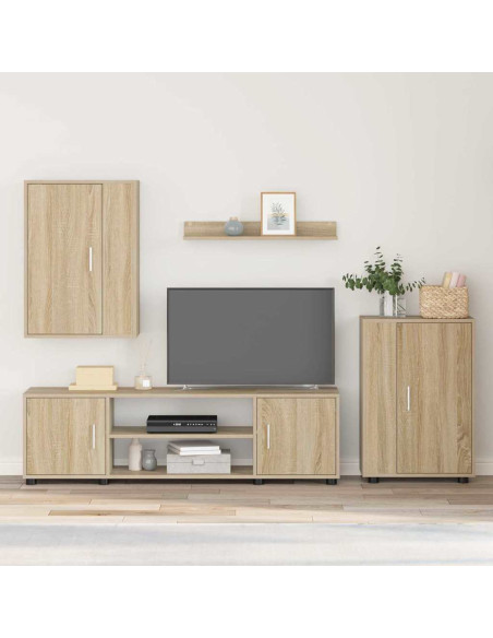 Set di mobile TV da 4 pezzi 4 pcs rovere sonoma