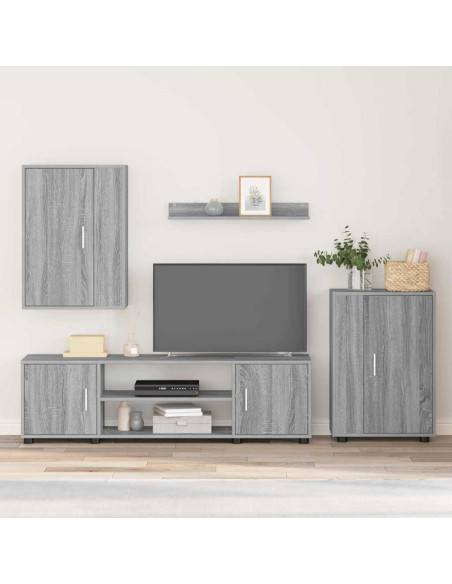 Set di mobile TV da 4 pezzi 4 pcs Grigio sonoma