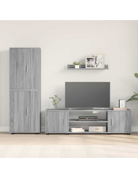 Set mobile TV 4 pcs Grigio Sonoma Legno multistrato