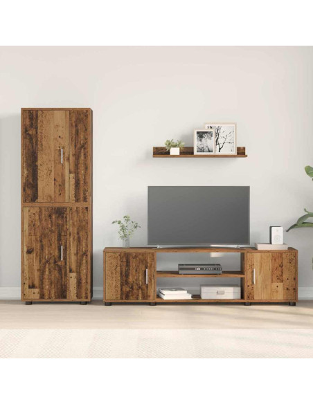 Set di mobile TV da 4 pezzi 4 pcs Legno antico