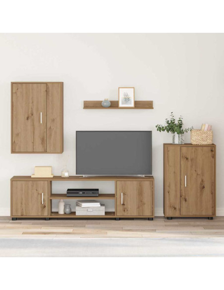 Set di mobile TV da 4 pezzi 4 pcs rovere artigianale