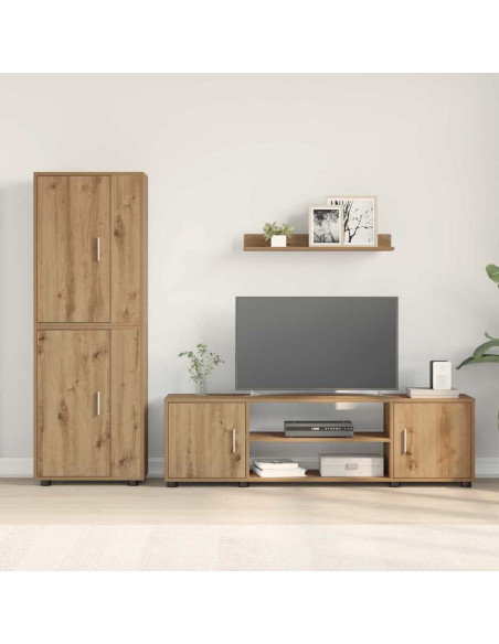 Set di mobile TV da 4 pezzi 4 pcs rovere artigianale