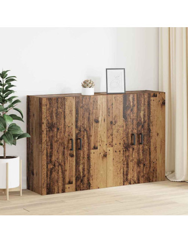 Mobiletto a muro 2 pcs Legno vecchio 69,5 x 34 x 90 cm