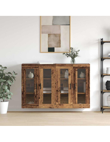 Armadi da Muro 2 pcs Legno vecchio 69,5 x 34 x 90 cm