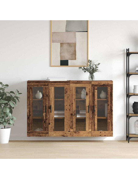 Armadi da Muro 2 pcs Legno vecchio 69.5 x 34 x 90 cm