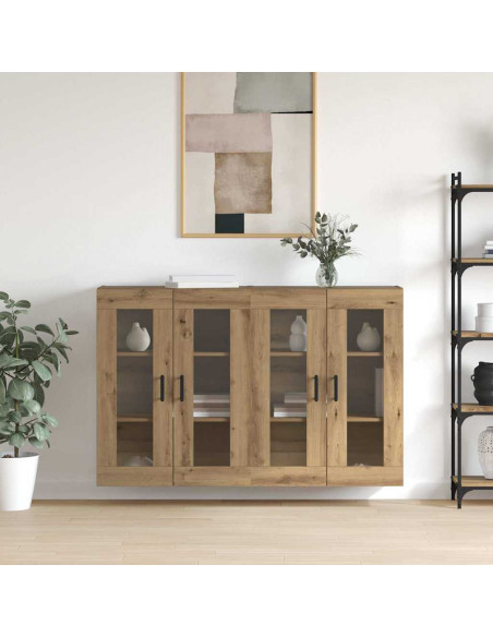 Armadi da Muro 2 pcs rovere artigianale 69.5 x 34 x 90 cm