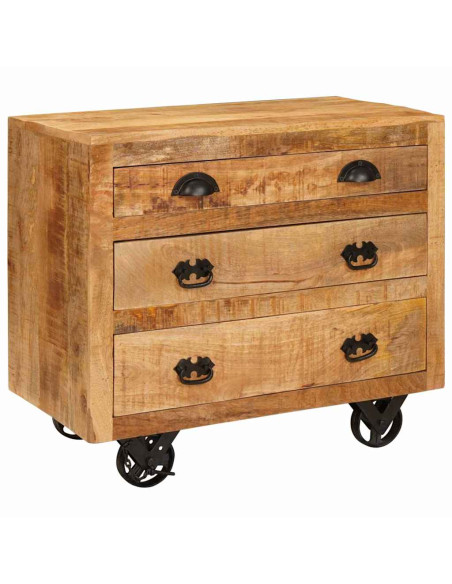Mobile laterale Marrone 70 x 38 x 63 cm legno massello di mango