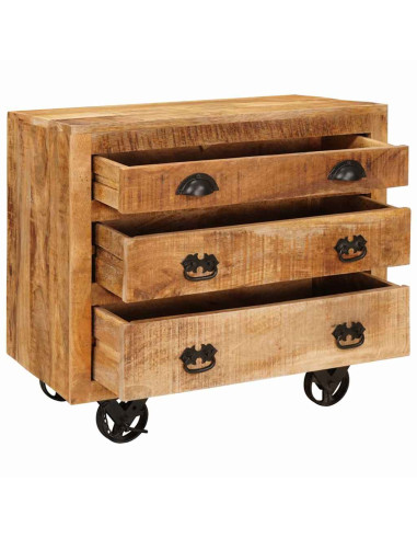 Mobile laterale Marrone 70 x 38 x 63 cm legno massello di mango
