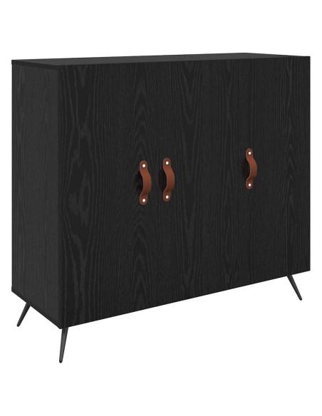 Credenza Rovere Nero 89,5 x 34 x 80 cm Legno multistrato