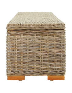 Portaoggetti 110 cm Rattan Kubu Naturale e Legno Massello Mogano 2