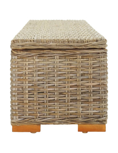 Portaoggetti 110 cm Rattan Kubu Naturale e Legno Massello Mogano