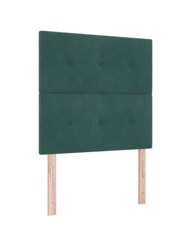 Letto a molle con materasso Verde Scuro 90 x 190 cm Velluto