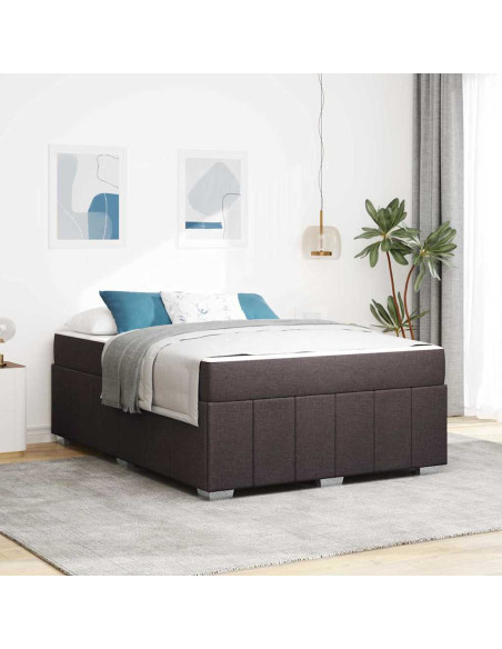 Struttura del letto Marrone scuro 140 x 200 cm Tessuto