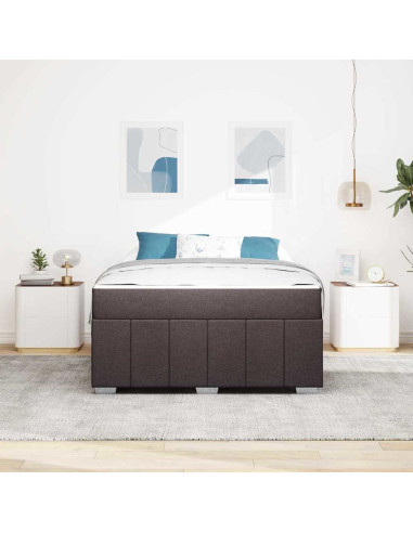 Struttura del letto Marrone Scuro 140 x 200 cm Tessuto