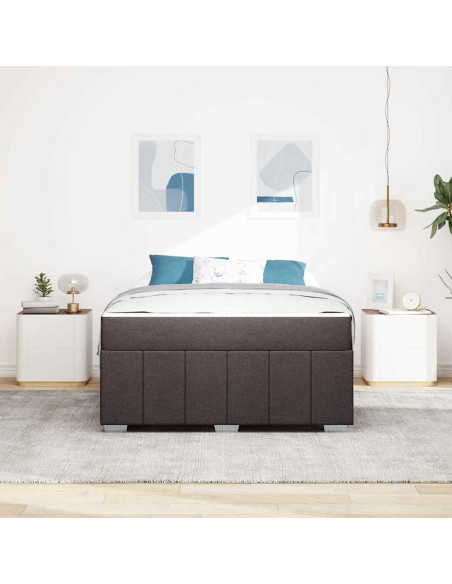 Struttura del letto Marrone scuro 140 x 200 cm Tessuto