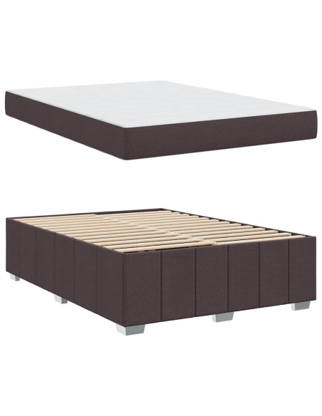 Struttura del letto Marrone scuro 140 x 200 cm Tessuto