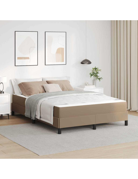 Letto con materasso Cappuccino 160 x 200 cm Pelle sintetica