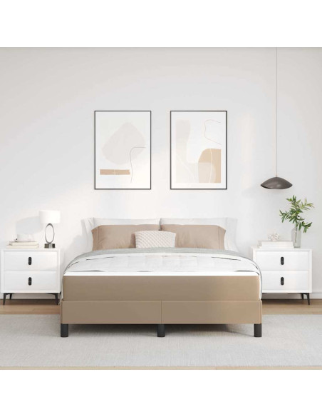 Letto con materasso Cappuccino 160 x 200 cm Pelle sintetica