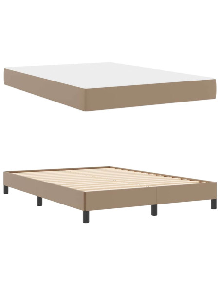 Letto con materasso Cappuccino 160 x 200 cm Pelle sintetica