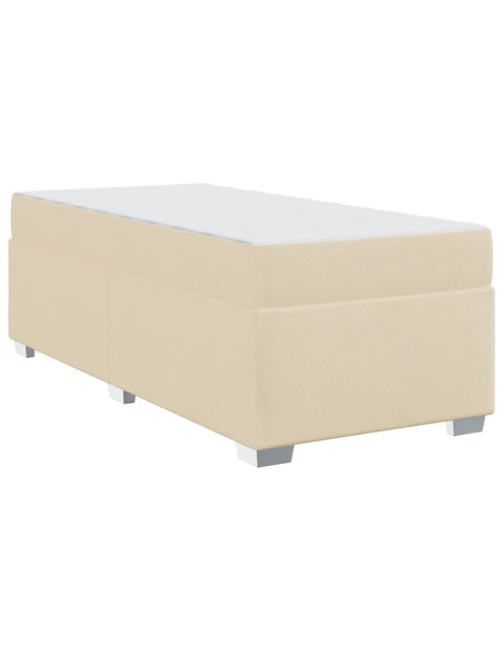 Struttura del letto con materasso Crema 100 x 200 cm Tessuto