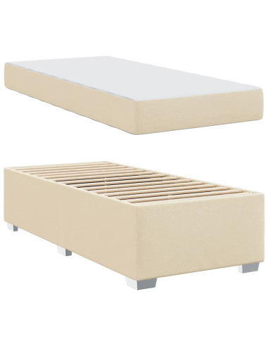 Struttura del letto con materasso Crema 100 x 200 cm Tessuto