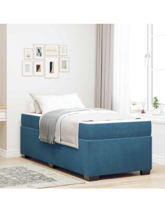 Struttura del letto Blu Scuro 100 x 200 cm Tessuto 2