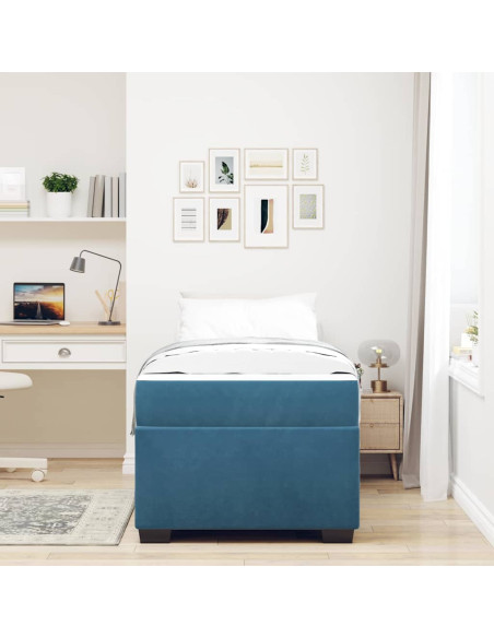 Struttura del letto Blu scuro 100 x 200 cm Velluto